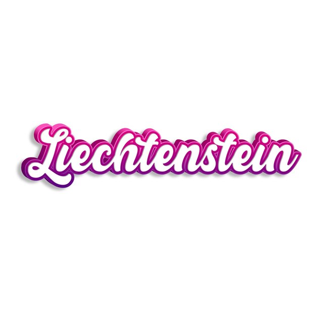 Foto liechtenstein typographie 3d-design gelb rosa weiß hintergrundfoto jpg