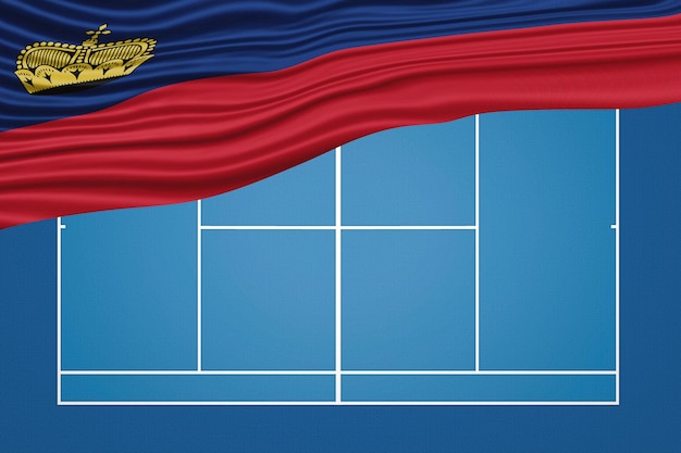 Liechtenstein Wavy Flag Tennisplatz Harter Platz