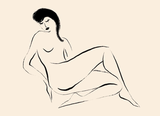 Liegende Frau Strichzeichnungen Körper weibliche Kunst minimalistische Kunst