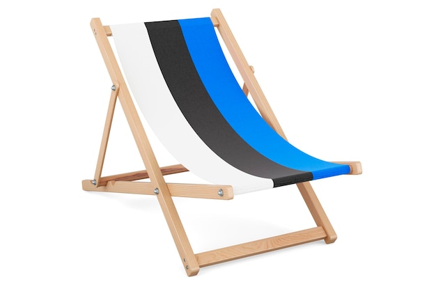 Liegestuhl mit estnischer Flagge Estland Urlaubsreisen Reisepakete Konzept 3D-Rendering