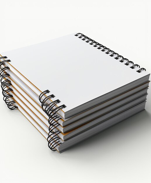 Foto el lienzo en blanco la elegancia de los cuadernos blancos