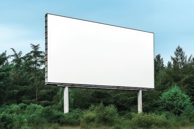 El lienzo de la creatividad Billboard en blanco espera inspiración IA generativa