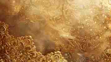 Foto el lienzo dorado brilla con el atractivo atemporal del arte arabesco islámico