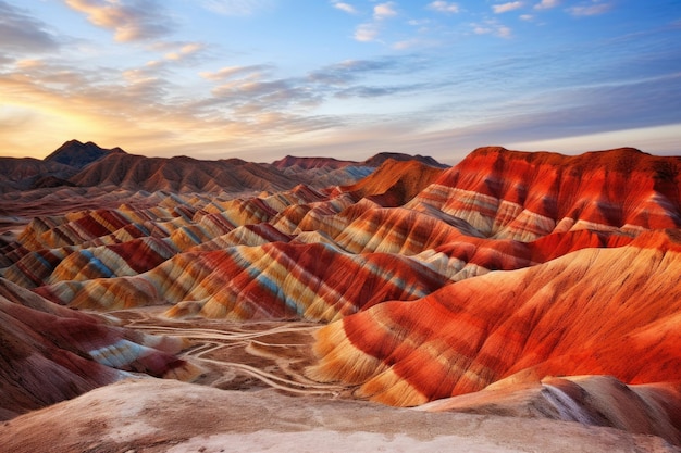 Lienzo de la naturaleza Fotografía cautivadora del paisaje del Parque Nacional Zhangye Danxia