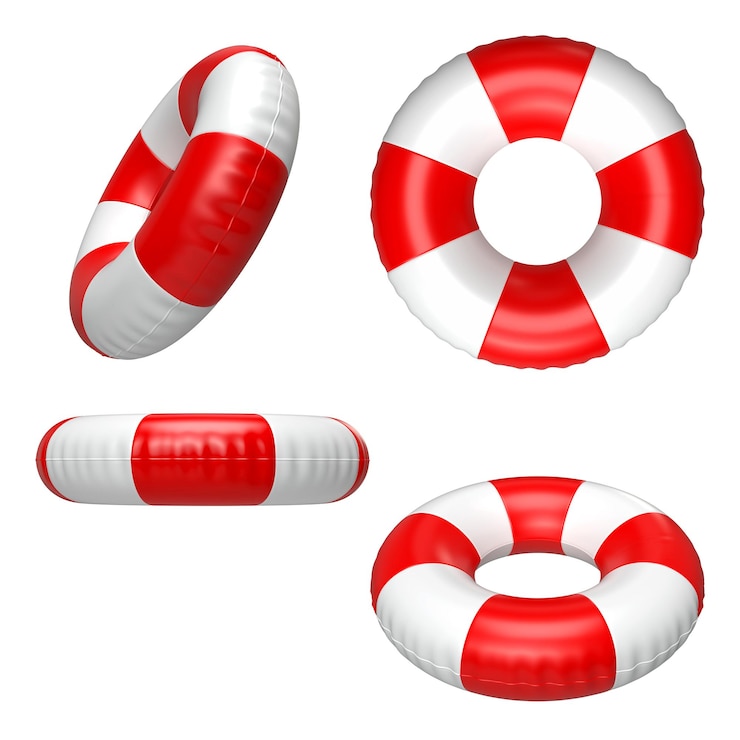 Lifebuoy 4 vista em renderização 3D de fundo branco