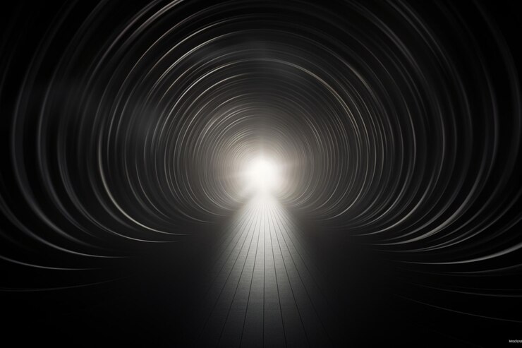 Foto light flicker in a dark tunnel abstract background abstract design de papel de parede de arte de fundo