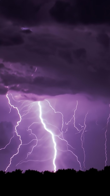 Foto lightning show naturschauspiel am schwarzen himmel