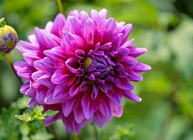 Foto lila blüten mit grünem hintergrund und verschwommenem hintergrund