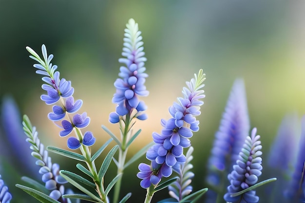 Lila Blüten mit verschwommenem Hintergrund