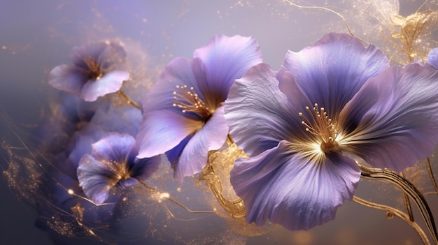 Lila Blumen auf einem lila Hintergrund