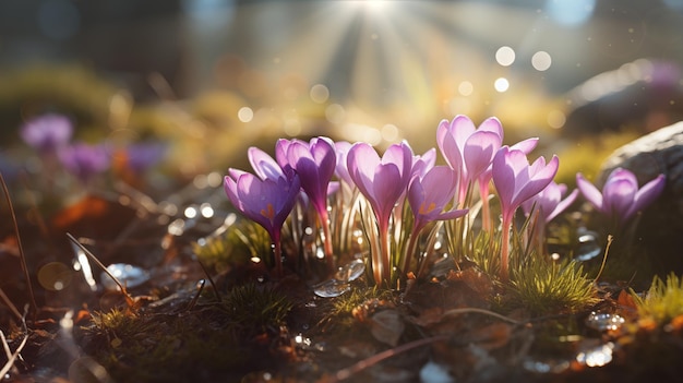 Lila Blumen im Wald