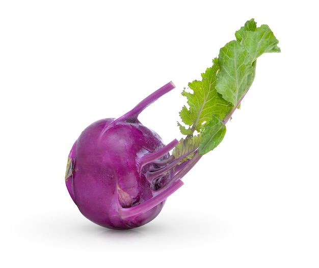 Lila Kohlrabi isoliert