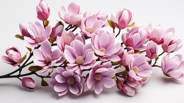 Lila Magnolia-Blumen Magnolia felix isoliert auf weißem Hintergrund mit Abschnittspfad