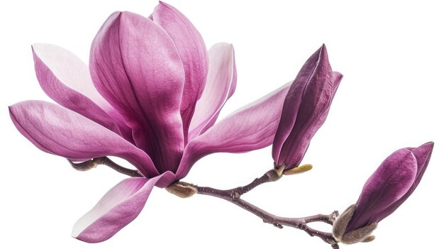 Lila Magnolienblume Magnolia felix isoliert auf weißem Hintergrund