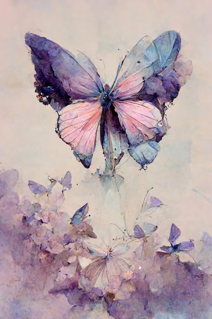 Lila rosa zeitgenössischer Schmetterlings-Entwurf
