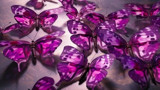 Lila Schmetterlinge auf klarem Hintergrund