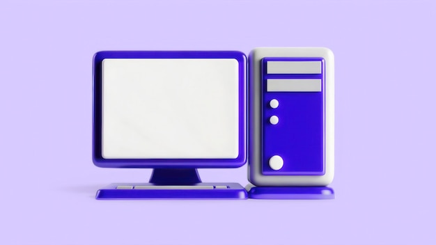 Lila Schreibtischcomputer