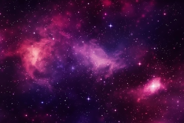 Lila und rosa Galaxienhintergrund mit Sternen und der Wortgalaxie
