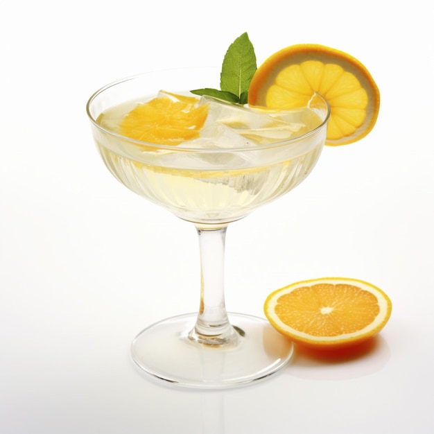 Lillet-Cocktail mit weißem Hintergrund von hoher Qualität