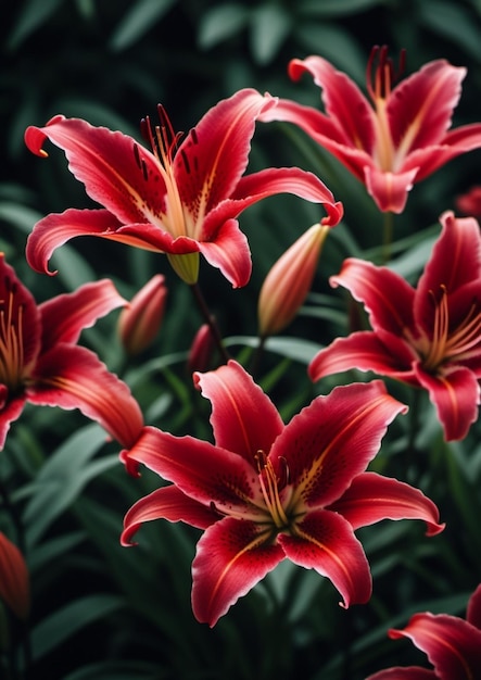 Lily lilium é um gênero de plantas nas liliaceae ervas perenes equipadas com bulbos vermelhos graciosos