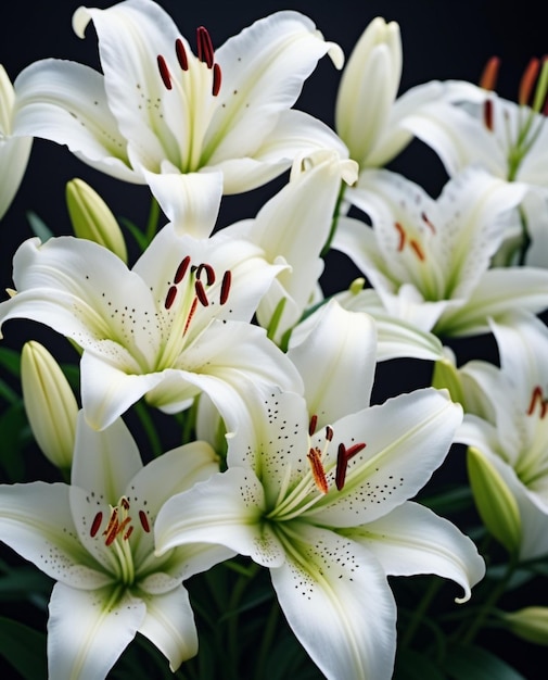 Lily lilium es un género de plantas en las liliaceae hierbas perennes equipadas con bulbos blancos graciosos