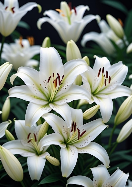 Lily lilium es un género de plantas en las liliaceae hierbas perennes equipadas con bulbos blancos graciosos