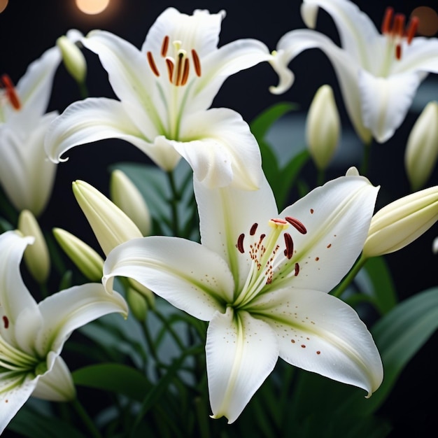 Lily lilium ist eine Gattung von Pflanzen in der Liliaceae mehrjährige Kräuter ausgestattet mit Zwiebeln weiß anmutig