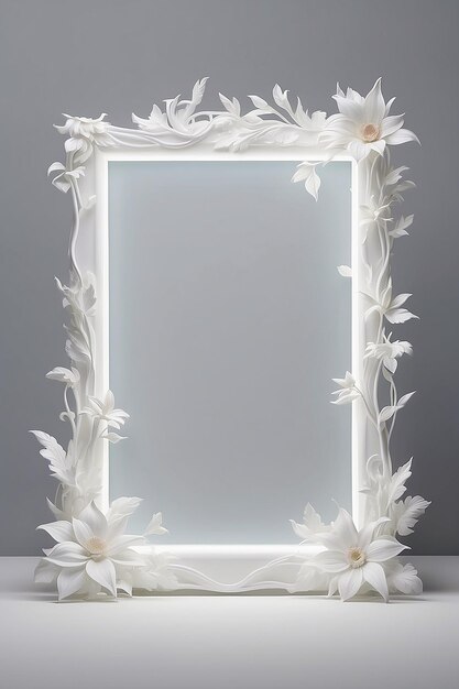 Lily Lullaby Luminescence em branco Frame Mockup com espaço vazio branco para colocar o seu projeto