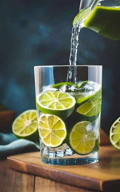 limón con agua gaseosa