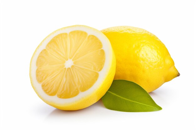 Limón aislado sobre un fondo blanco