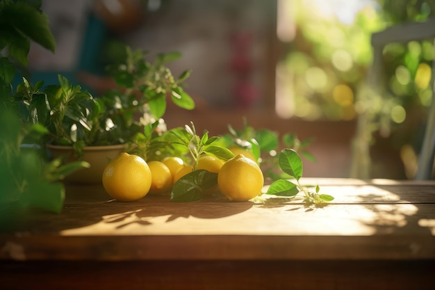 Limón fresco en la mesa Generar Ai