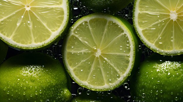 limón con gotas de agua de fondo