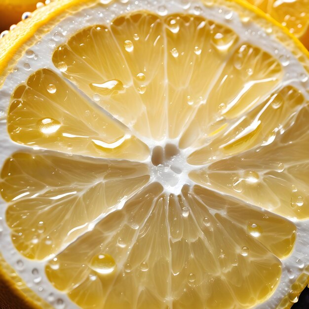 Foto un limón con gotas de agua en él y un limón en el centro