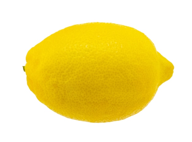 Limón maduro amarillo sobre un fondo blanco aislado