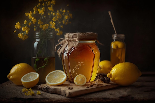 Limón con miel AI Generado