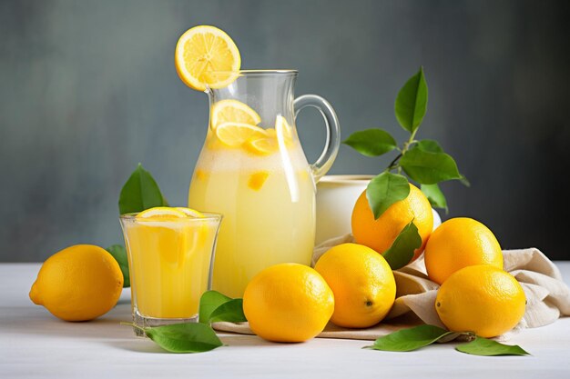 Limonada fresca en composición con fondo naranja y gris limón mocap luz dura