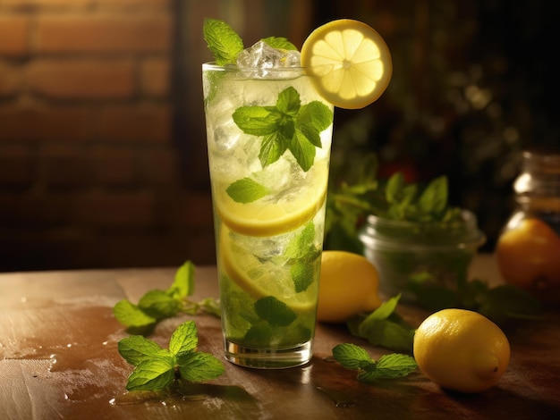 Limonada gelada de chá verde