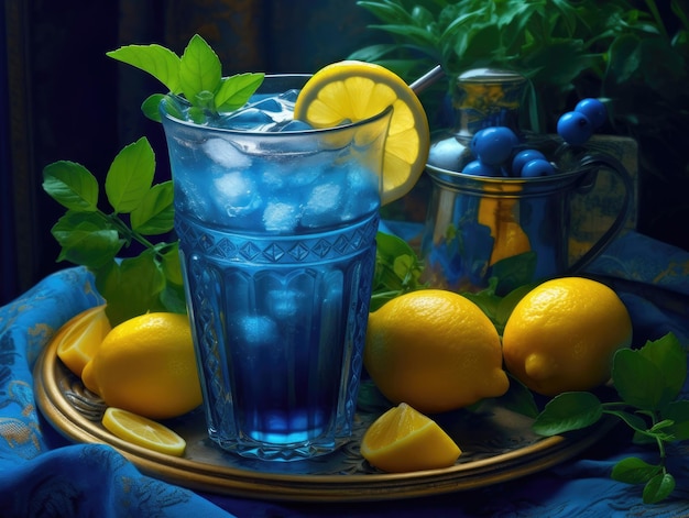 Limonada helada azul