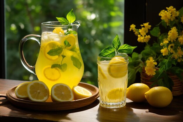 Limonada con una pizca de verano Fotografía de imágenes de limonada