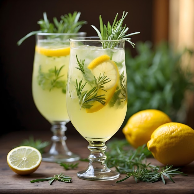 Limonada de Tarragón en Copas a bordo de una refrescante bebida cítrica
