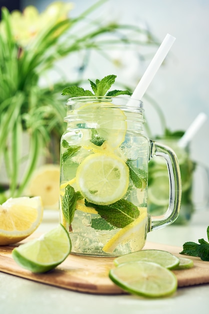 Limonade mit Zitrone und Limette