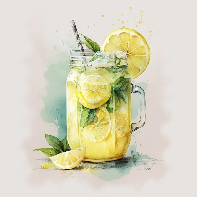 Limonade mit Zitrone und Minze