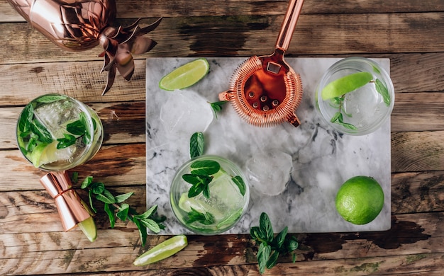 Limonade, Wasser oder Mojito-Cocktail