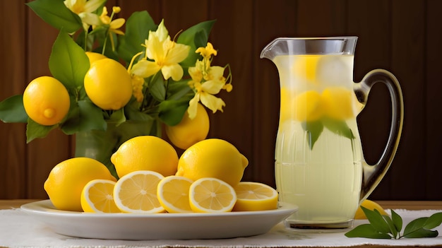 limones frescos y limonada