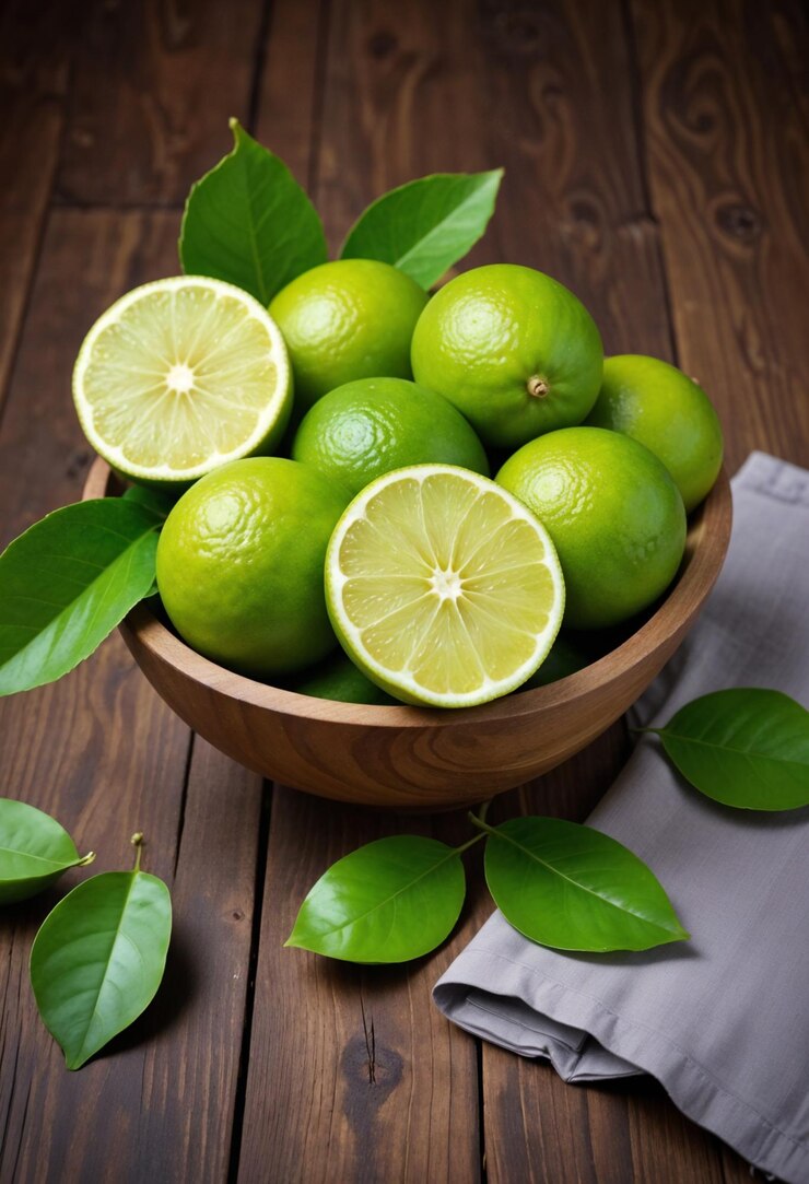 Limones refrescantes y jugosos exhibidos de varias maneras