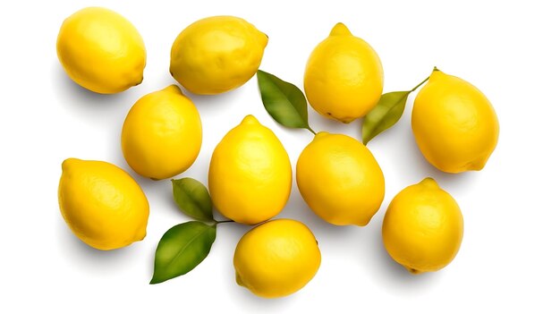 Limones sobre fondo blanco Ai Generative