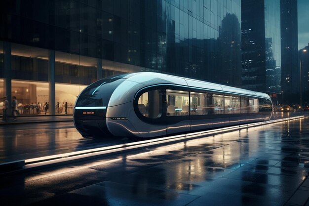 Limousine em uma cidade futurista mundo futuro