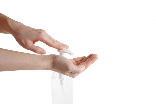 Limpeza das mãos para evitar infecções.
