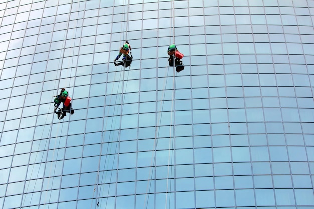 Limpiadores de ventanas en el trabajo