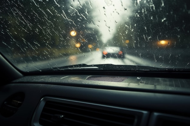 Limpiaparabrisas De Coche En Temporada De Lluvias, Foto En Blanco